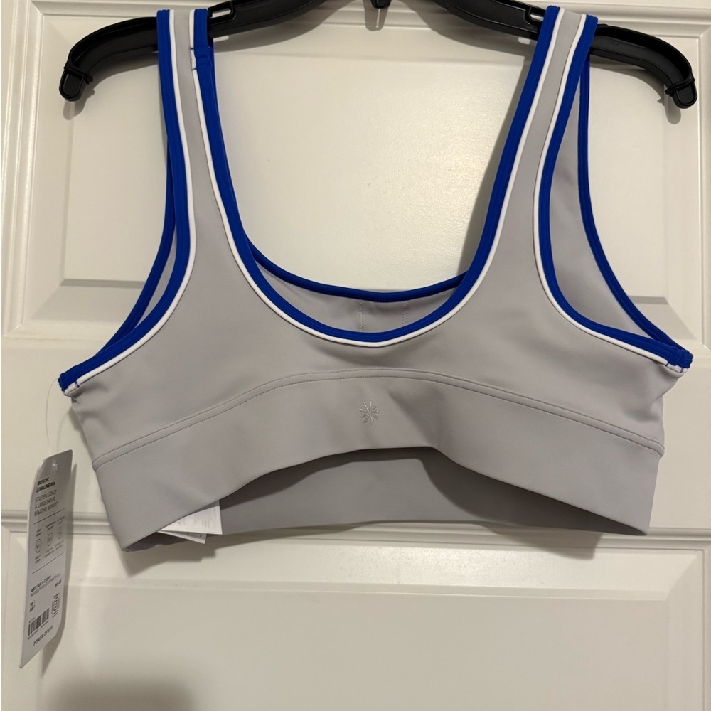 Athleta Breathe Longline Gray & Blue Small Sports Bra NWT Best A-C Cups - Picture 7 of 8